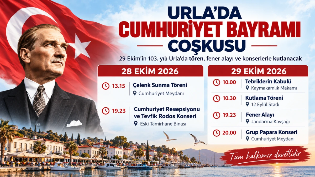 URLA’DA CUMHURİYET’İN 103. YILI COŞKUYLA KUTLANACAK